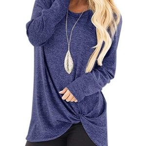 Womens  crew neck long sleeve loose pullover